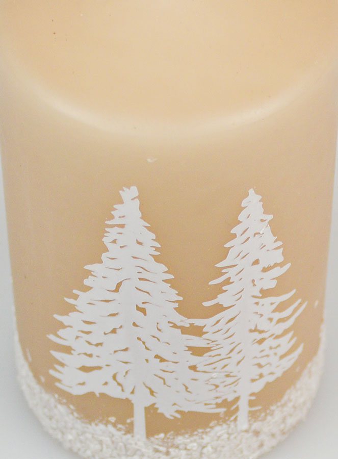 Candela di Natale Alberi Innevati - Cappuccino (pic 4)