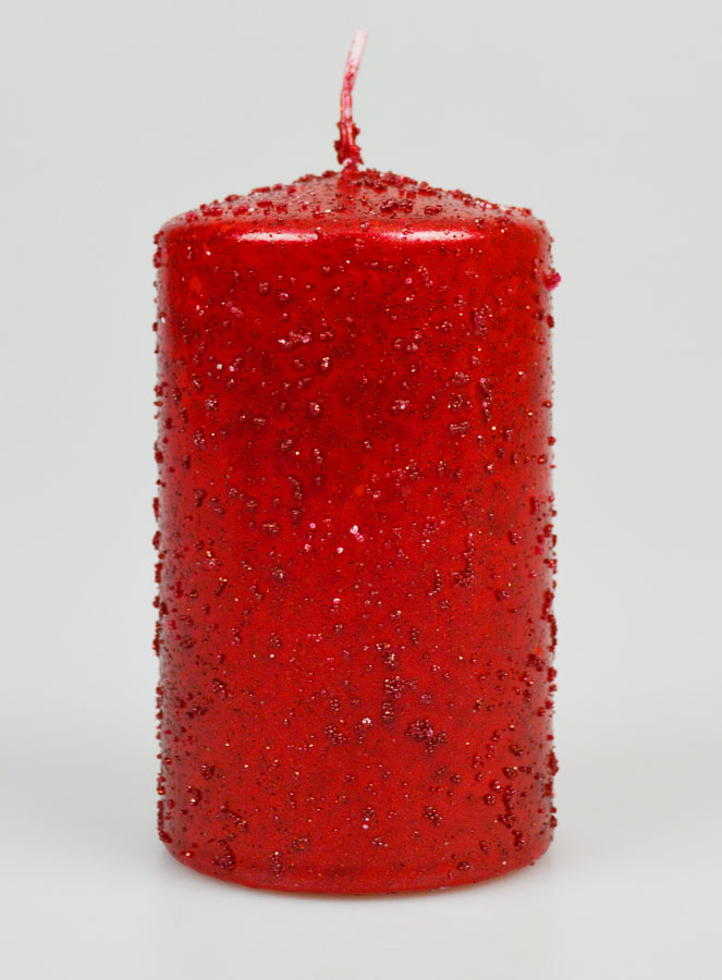 Candela Decorativa Glitterata - Rubino (pic 1)