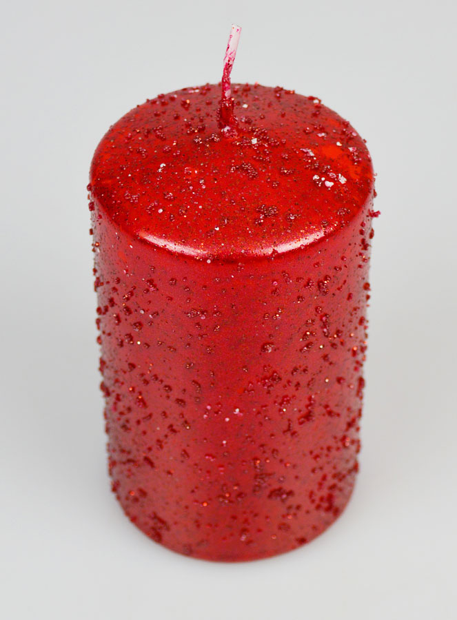 Candela Decorativa Glitterata - Rubino (pic 2)