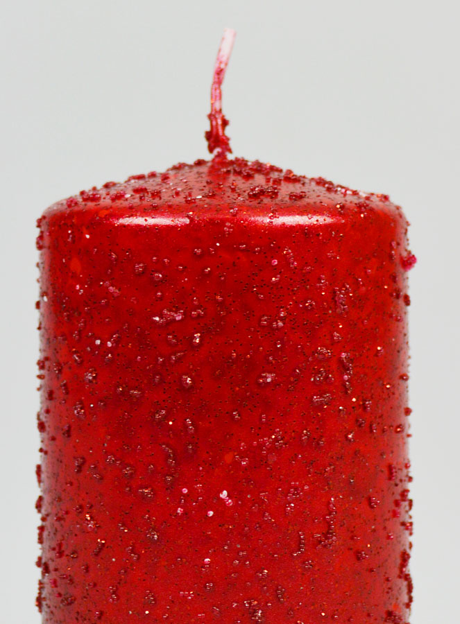 Candela Decorativa Glitterata - Rubino (pic 3)