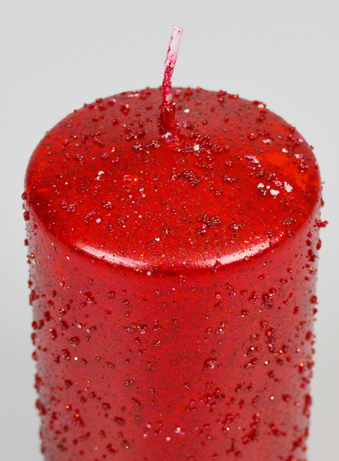 Candela Decorativa Glitterata - Rubino (pic 4)