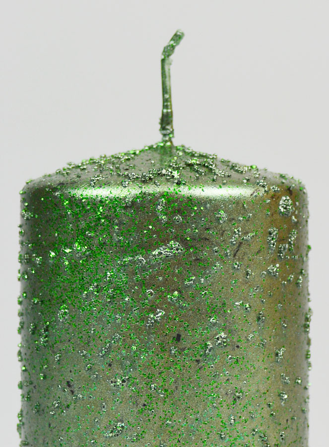 Candela Decorativa Glitterata - Verde (pic 3)