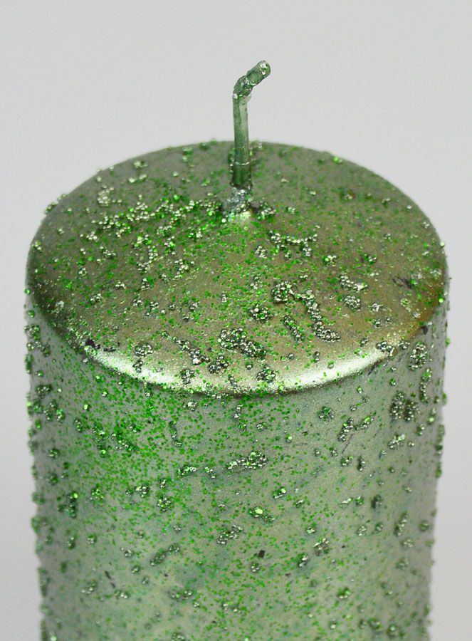 Candela Decorativa Glitterata - Verde (pic 4)