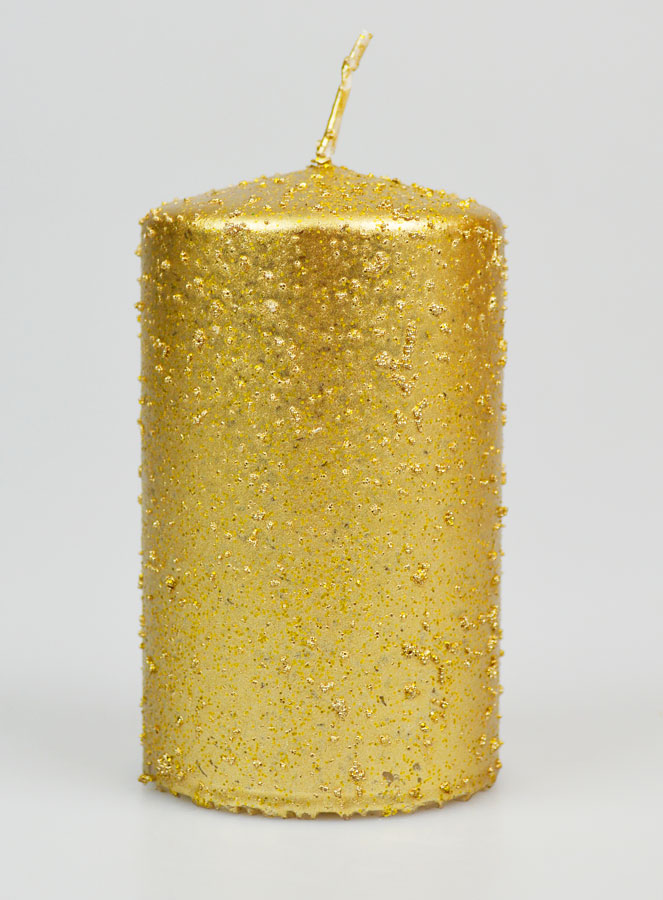 Candela Decorativa Glitterata - Dorata (pic 1)