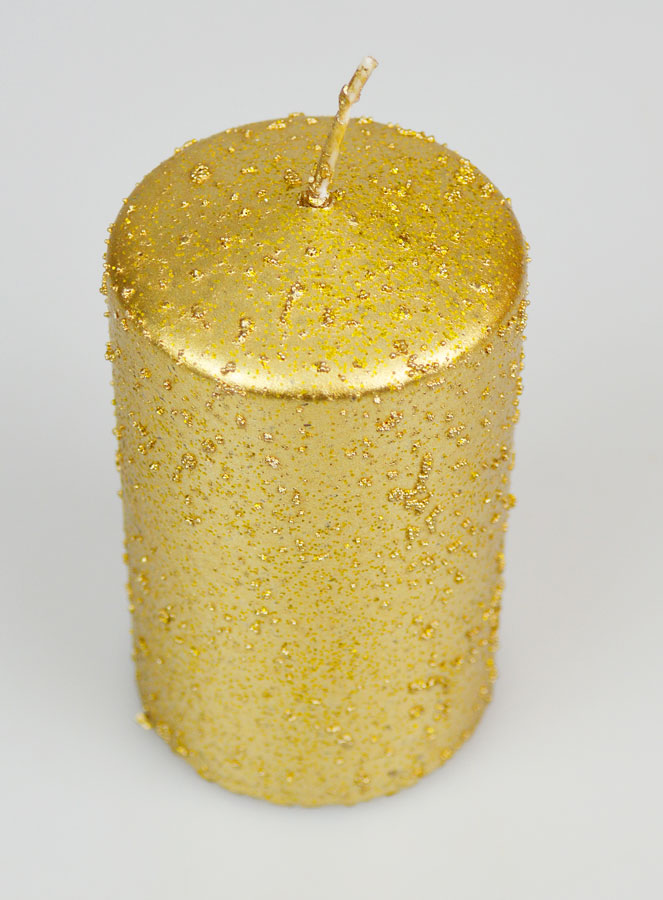 Candela Decorativa Glitterata - Dorata (pic 2)