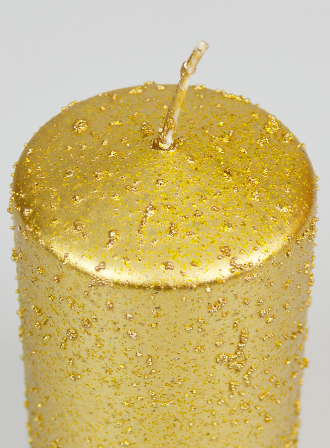 Candela Decorativa Glitterata - Dorata (pic 4)