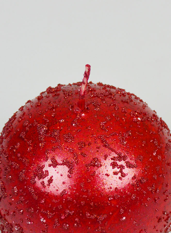 Candela Sfera Decorativa Glitterata 8cm - Rubino (pic 4)