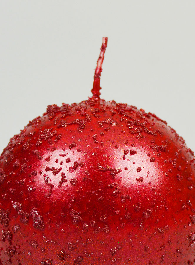 Candela Sfera di Natale con Glitter 8cm - Rubino (pic 3)