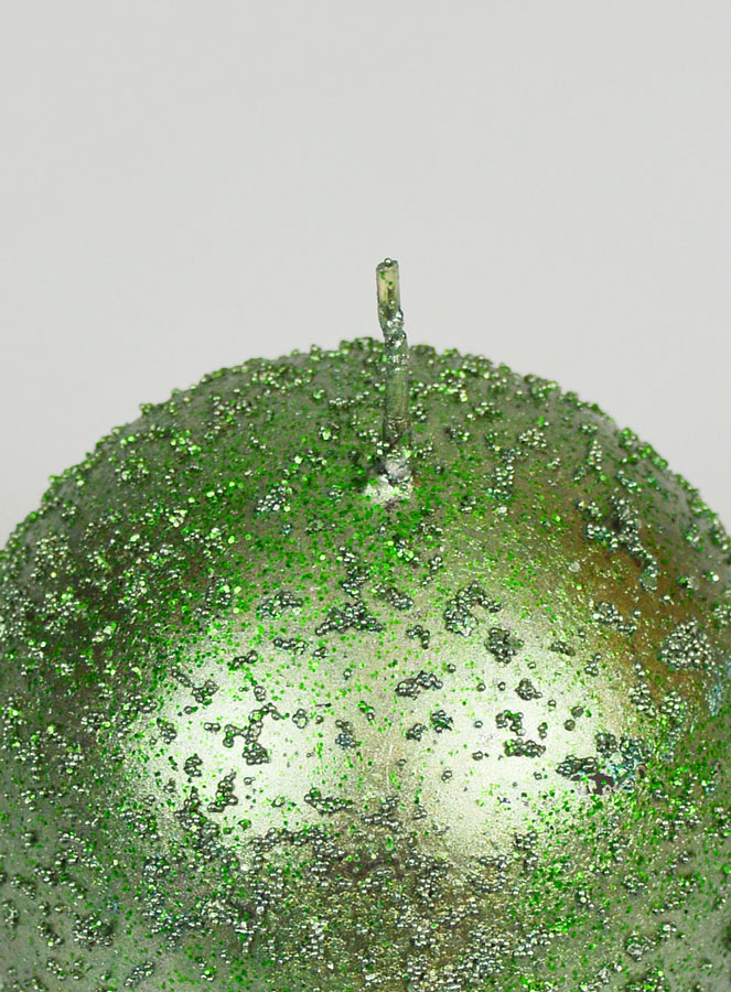 Candela Sfera Decorativa Glitterata 8cm - Verde (pic 4)