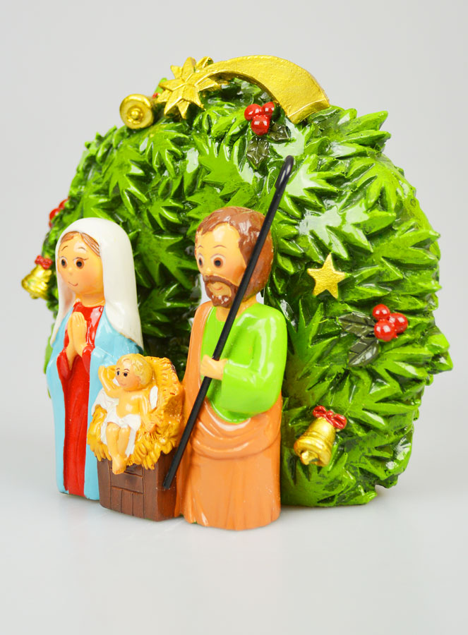 Corona di Natale Sacra Famiglia da Appoggio - 15cm (pic 2)