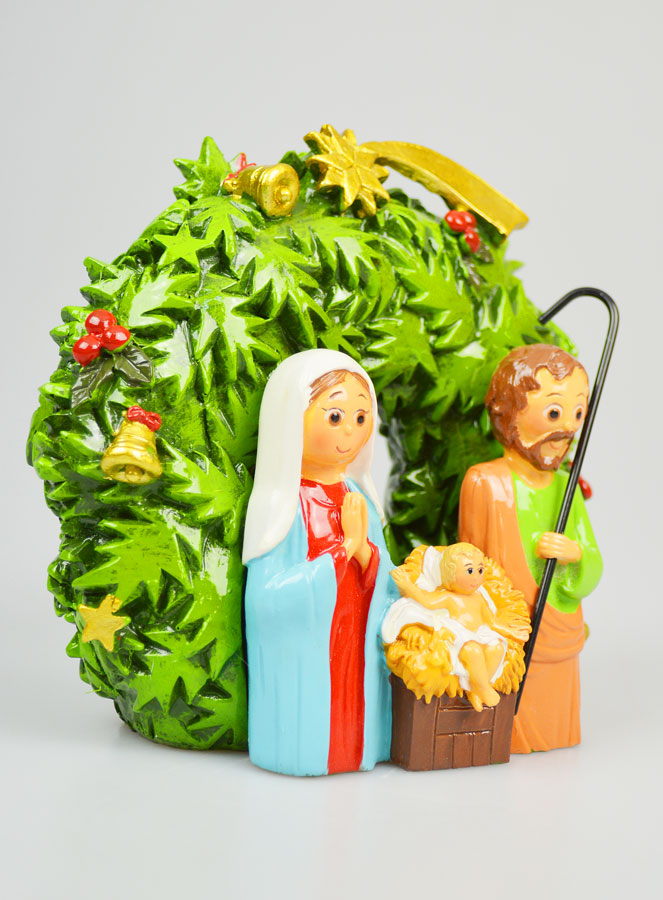 Corona di Natale Sacra Famiglia da Appoggio - 15cm (pic 3)