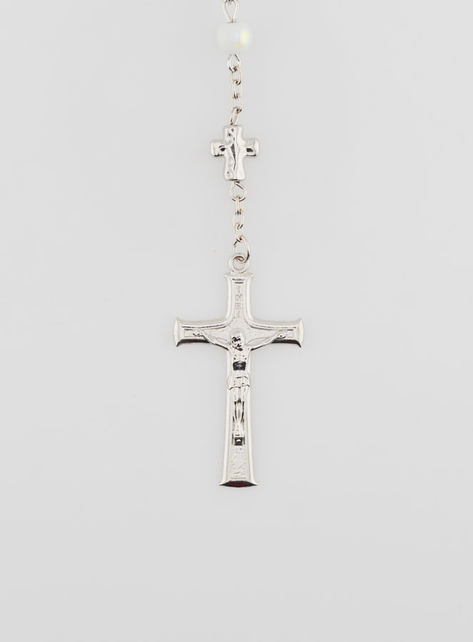 Rosario Medaglia Miracolosa e Perle Cromate - Bianco (pic 3)
