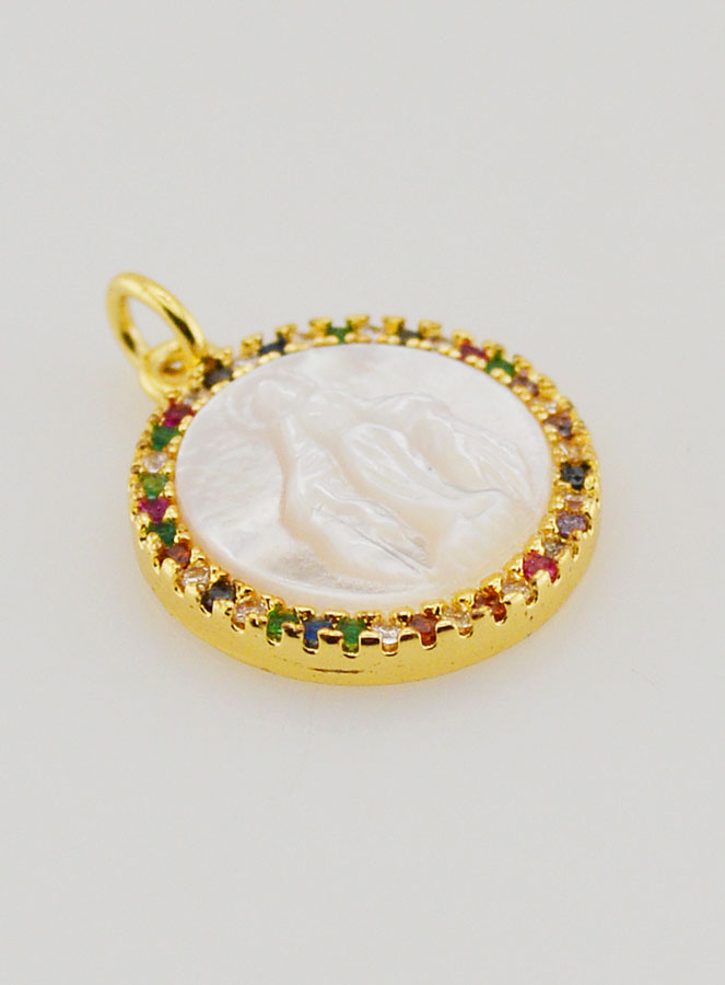 Medaglia Vergine Maria Miracolosa in Madreperla - 15mm (pic 3)