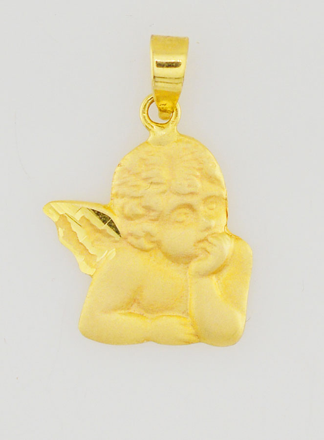 Medaglia Angelo Custode in oro 375/1000 - 14mm (pic 1)