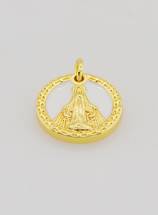 Medaglia Vergine Maria Miracolosa in Madreperla - 15mm (pic 2)