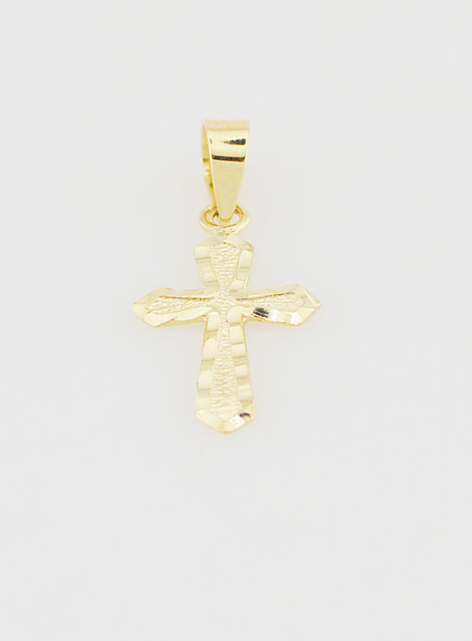 Ciondolo Croce Lavorata 15mm - Oro 9ct (pic 2)
