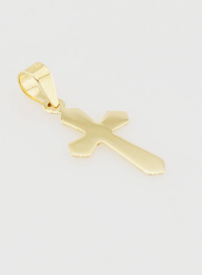 Ciondolo Croce Lavorata 15mm - Oro 9ct (pic 4)