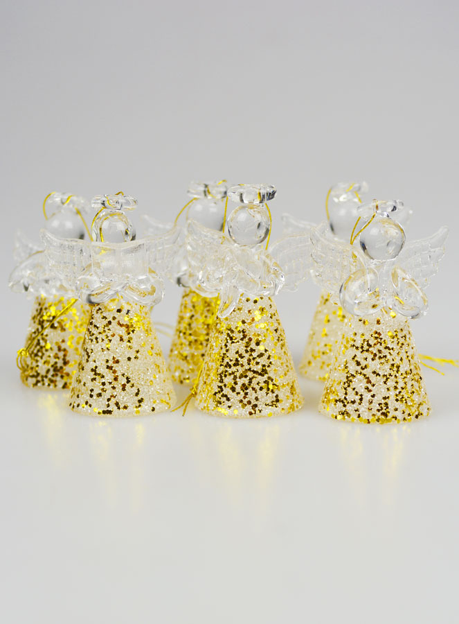 Set di 6 Angeli di Natale da Appendere - 4,5cm (pic 1)