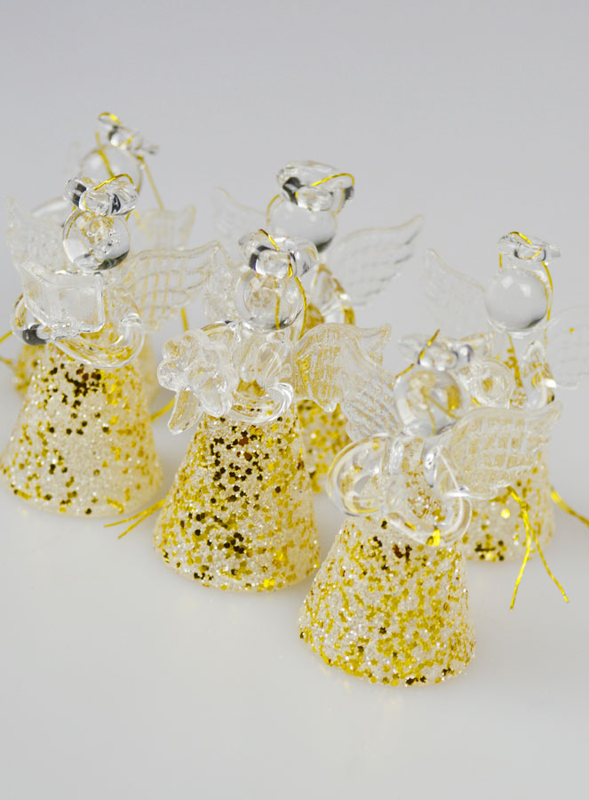 Set di 6 Angeli di Natale da Appendere - 4,5cm (pic 2)