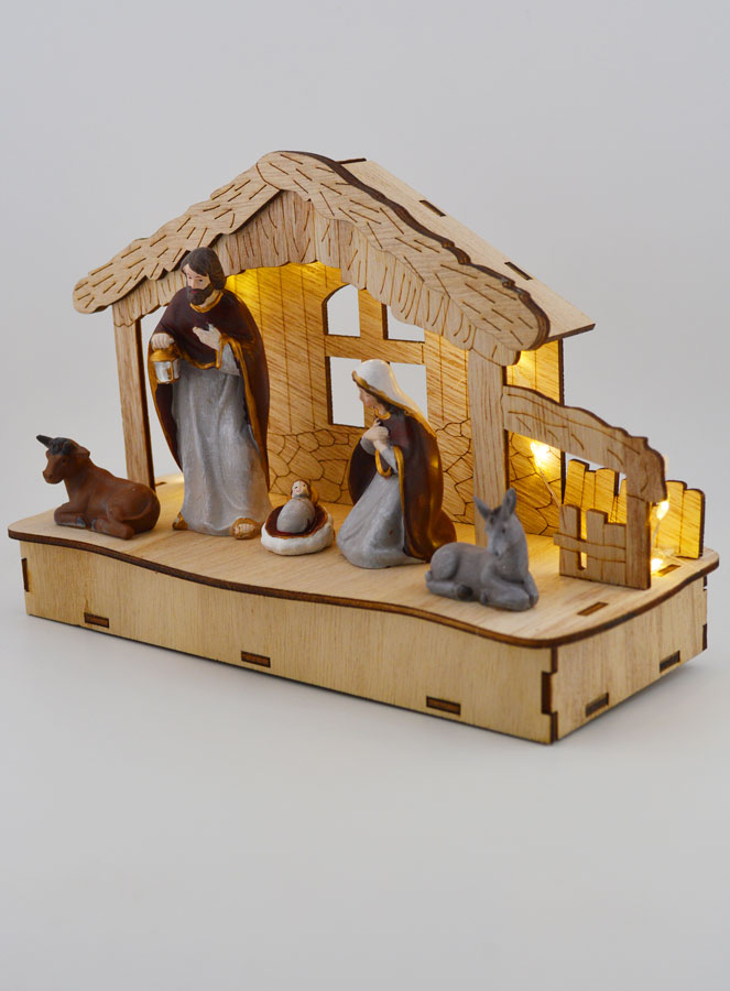 Presepe di Natale Luminoso Natività 20cm (pic 2)