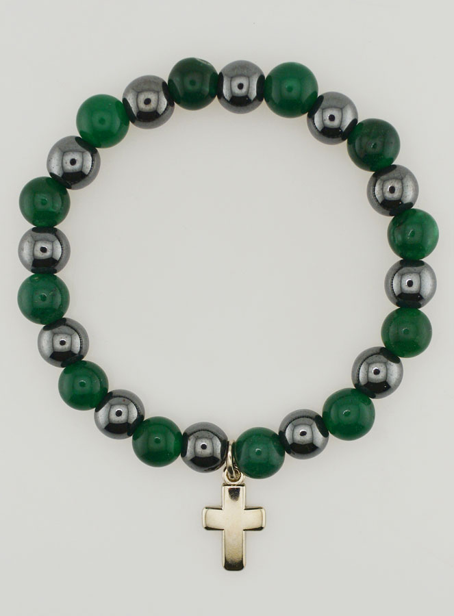 Bracciale in Pietre Naturali - Agata Verde ed Ematite (pic 1)