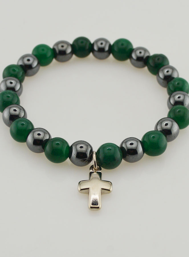 Bracciale in Pietre Naturali - Agata Verde ed Ematite (pic 2)