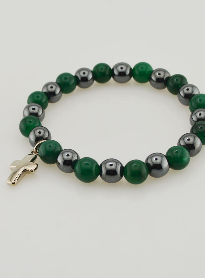 Bracciale in Pietre Naturali - Agata Verde ed Ematite (pic 3)