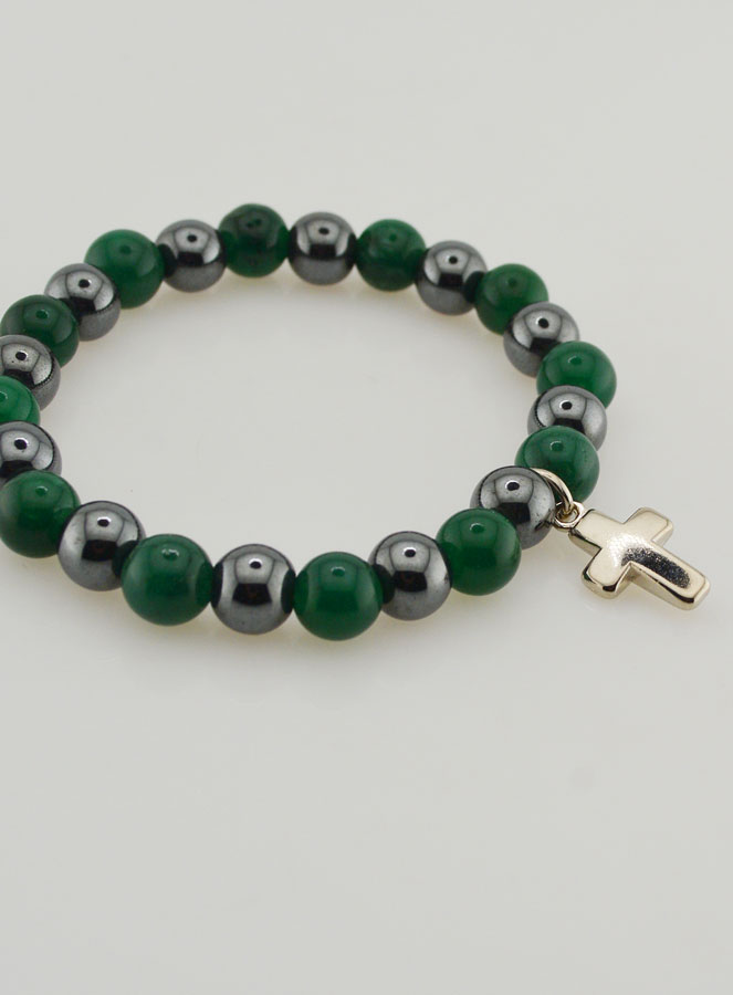 Bracciale in Pietre Naturali - Agata Verde ed Ematite (pic 4)