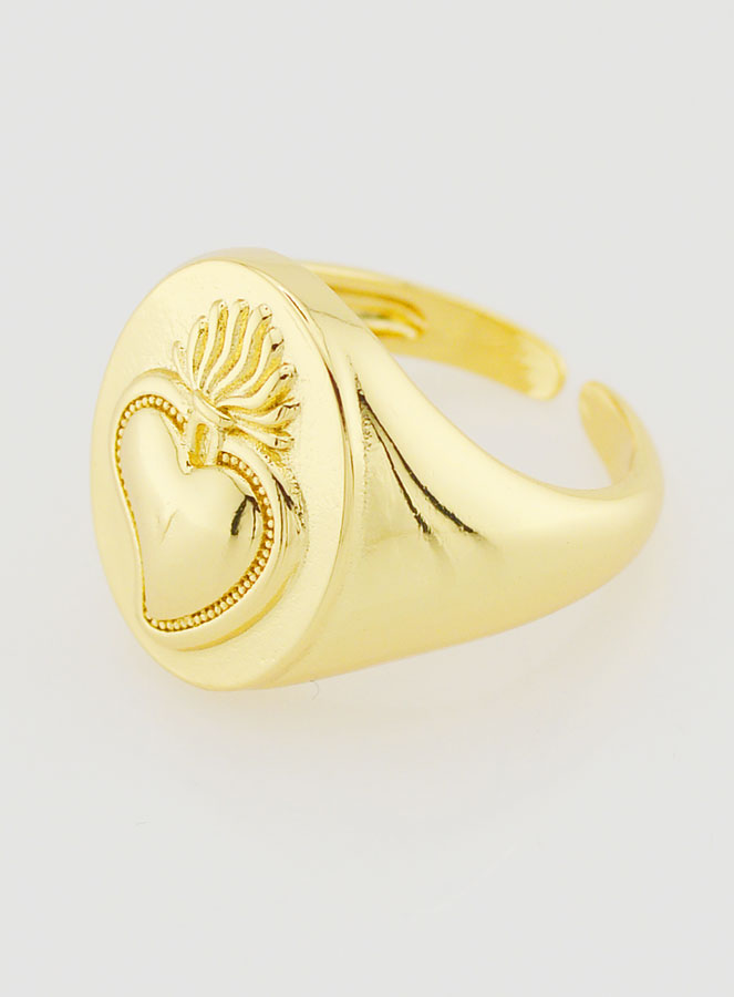 Chevalière Ex Voto in Ottone Dorato Regolabile (pic 2)