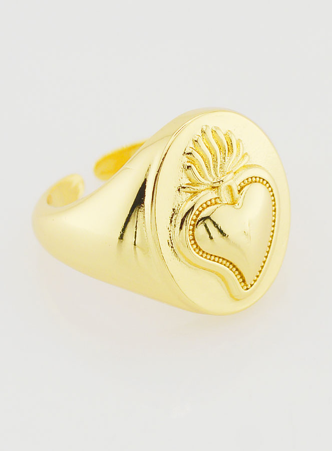 Chevalière Ex Voto in Ottone Dorato Regolabile (pic 3)