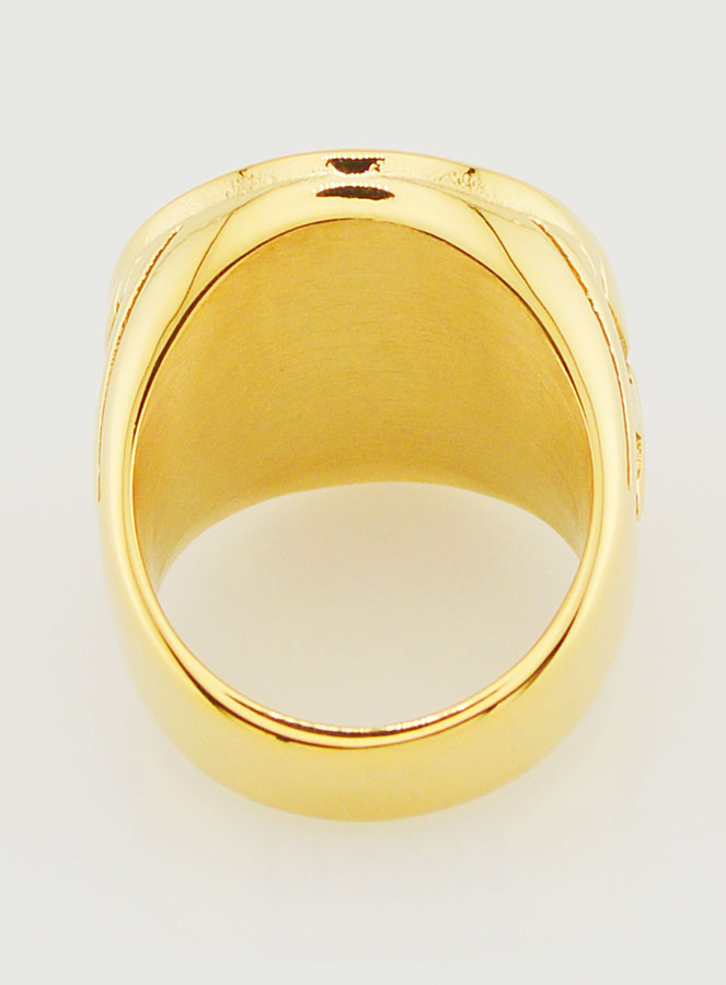 Chevalière di San Benedetto in Inox Dorato - T17 (pic 4)