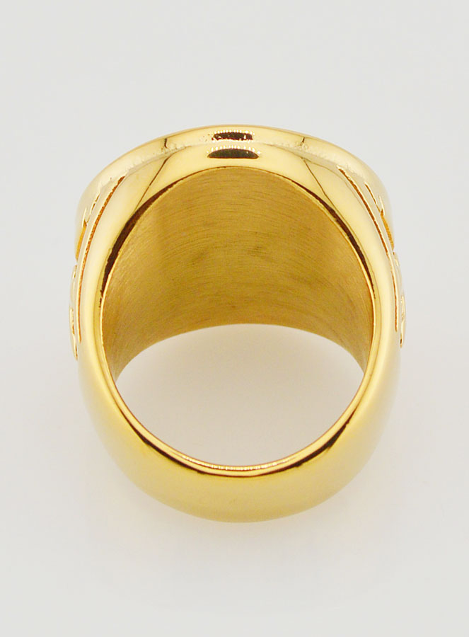 Chevalière di San Benedetto in Inox Dorato - T14 (pic 4)