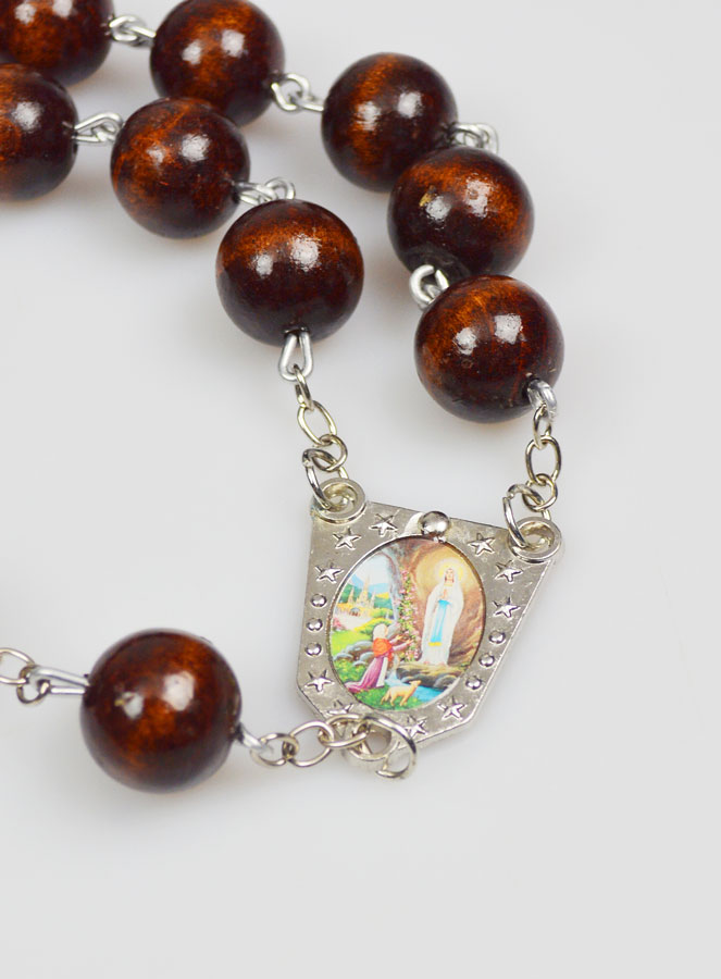 Grande Rosario Murale di Lourdes in Legno Nero (pic 3)