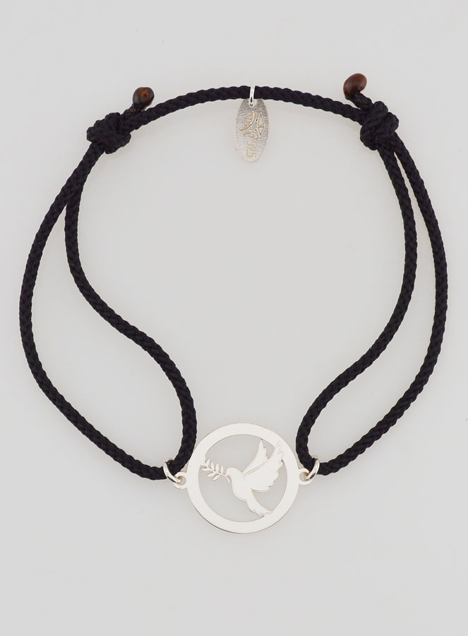 Bracciale in Argento e Corda Nera - Spirito Santo (pic 1)