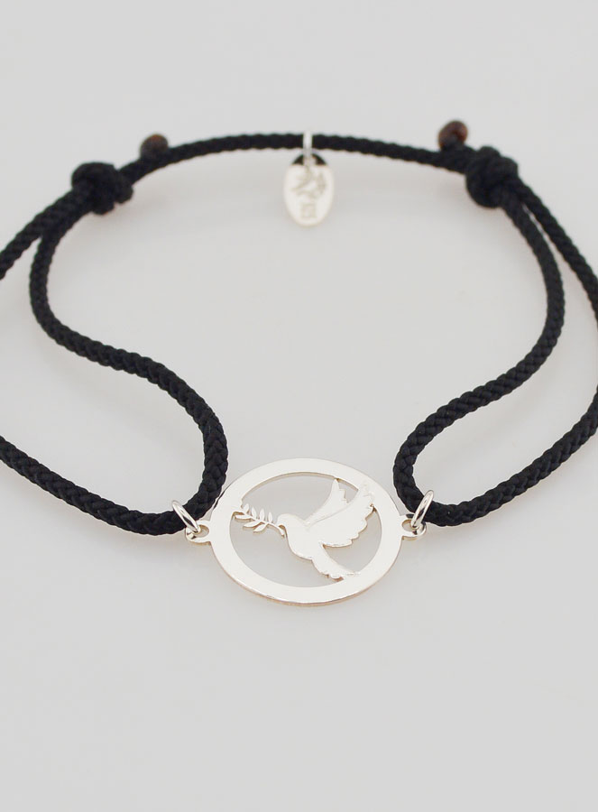 Bracciale in Argento e Corda Nera - Spirito Santo (pic 2)