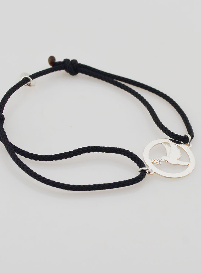 Bracciale in Argento e Corda Nera - Spirito Santo (pic 3)