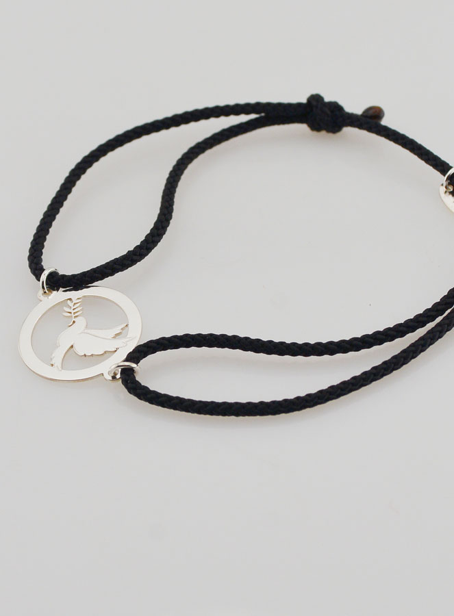 Bracciale in Argento e Corda Nera - Spirito Santo (pic 4)