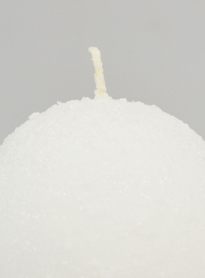 Candela Decorativa Ghiacciata Sfera 8 cm - Bianca (pic 3)