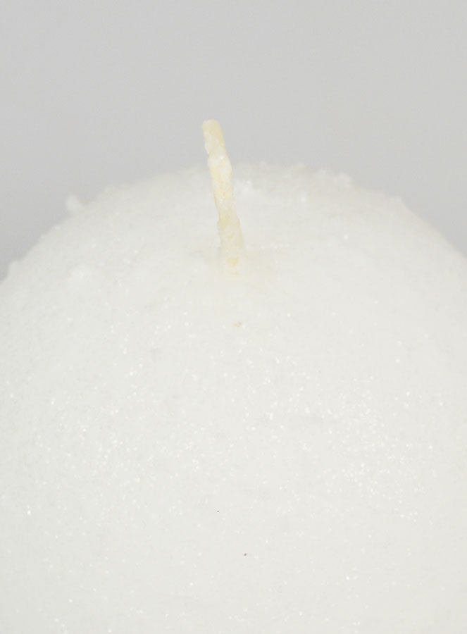 Candela Decorativa Ghiacciata Sfera 8 cm - Bianca (pic 4)