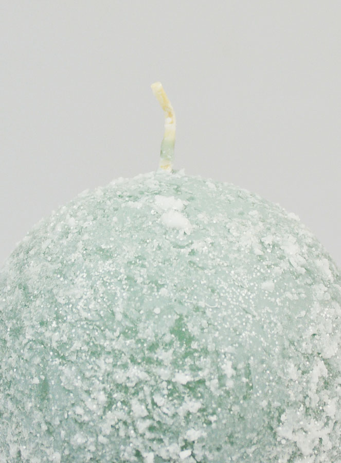 Candela di Natale Palla Ghiacciata 8cm - Verde (pic 3)
