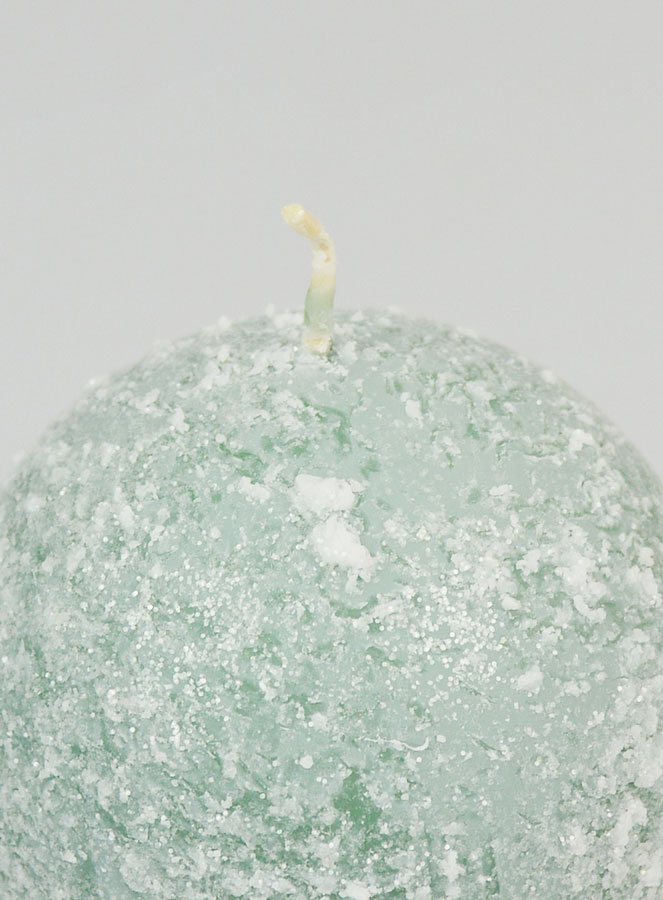 Candela di Natale Palla Ghiacciata 8cm - Verde (pic 4)