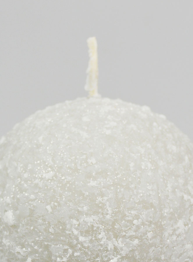 Candela di Natale Sfera Ghiacciata 8cm - Argento (pic 3)