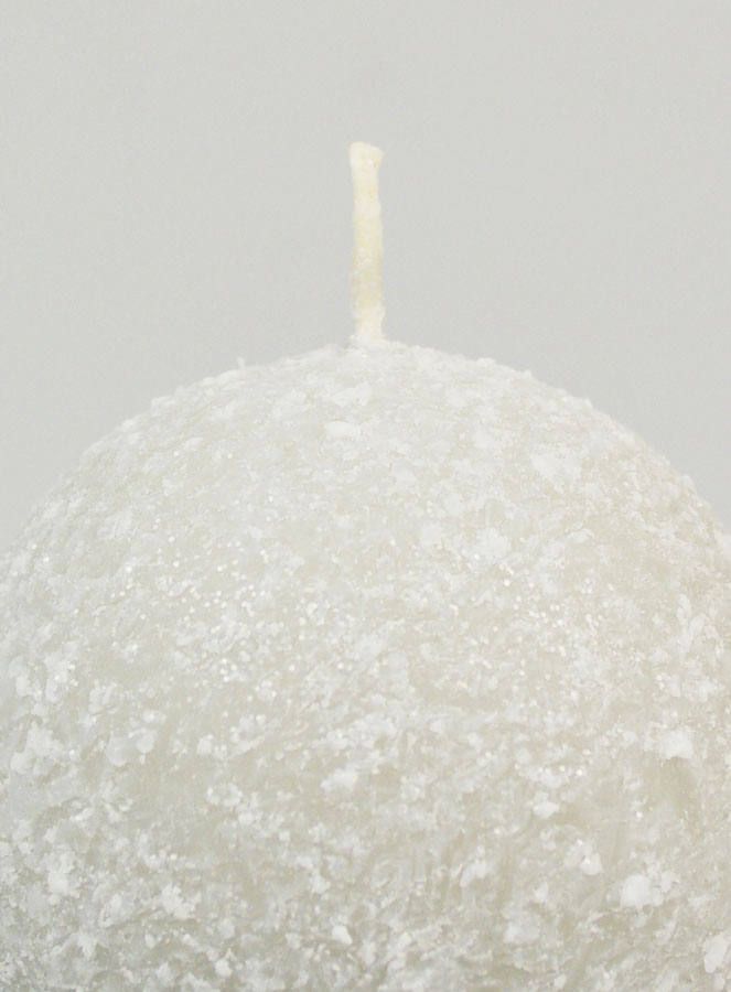 Candela di Natale Palla Ghiacciata 8cm - Argento (pic 3)