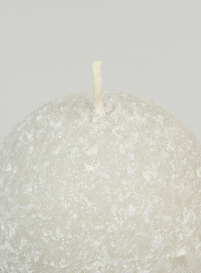 Candela di Natale Palla Ghiacciata 8cm - Argento (pic 4)