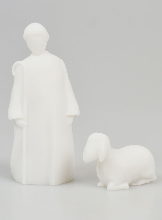 Presepe di Natale in Alabastro - Pastore e Pecora 9cm (pic 1)