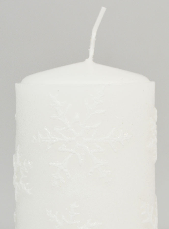 Candela Decorativa Cristalli di Neve - Bianco (pic 3)