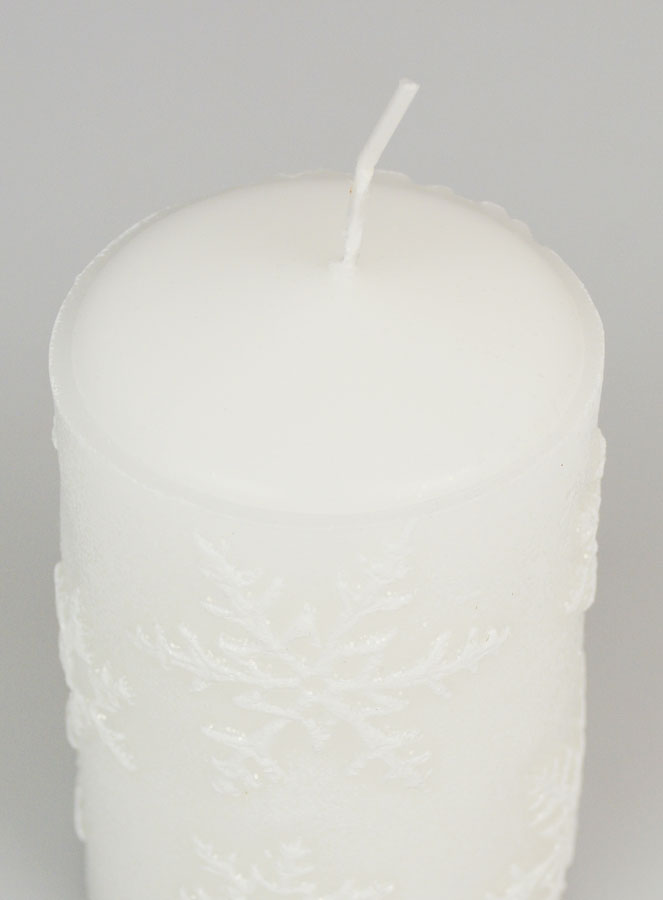 Candela Decorativa Cristalli di Neve - Bianco (pic 4)