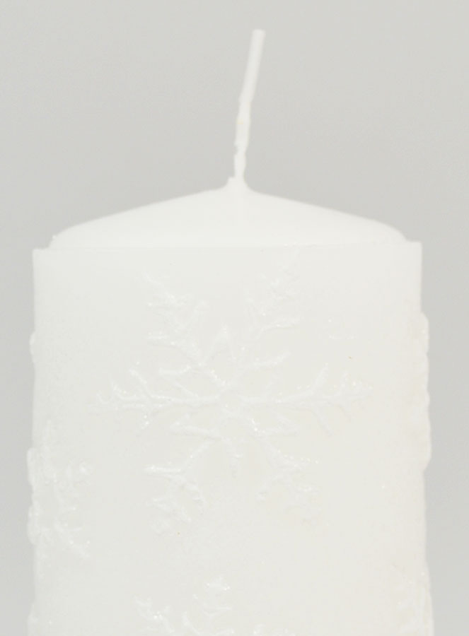 Candela di Natale Fiocchi di Neve - Bianco (pic 3)