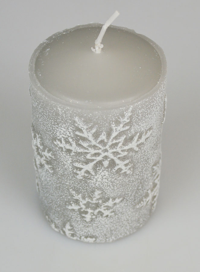 Candela Decorativa Cristalli di Neve - Argento (pic 2)