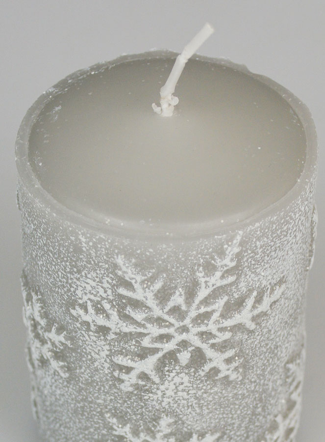 Candela Decorativa Cristalli di Neve - Argento (pic 4)